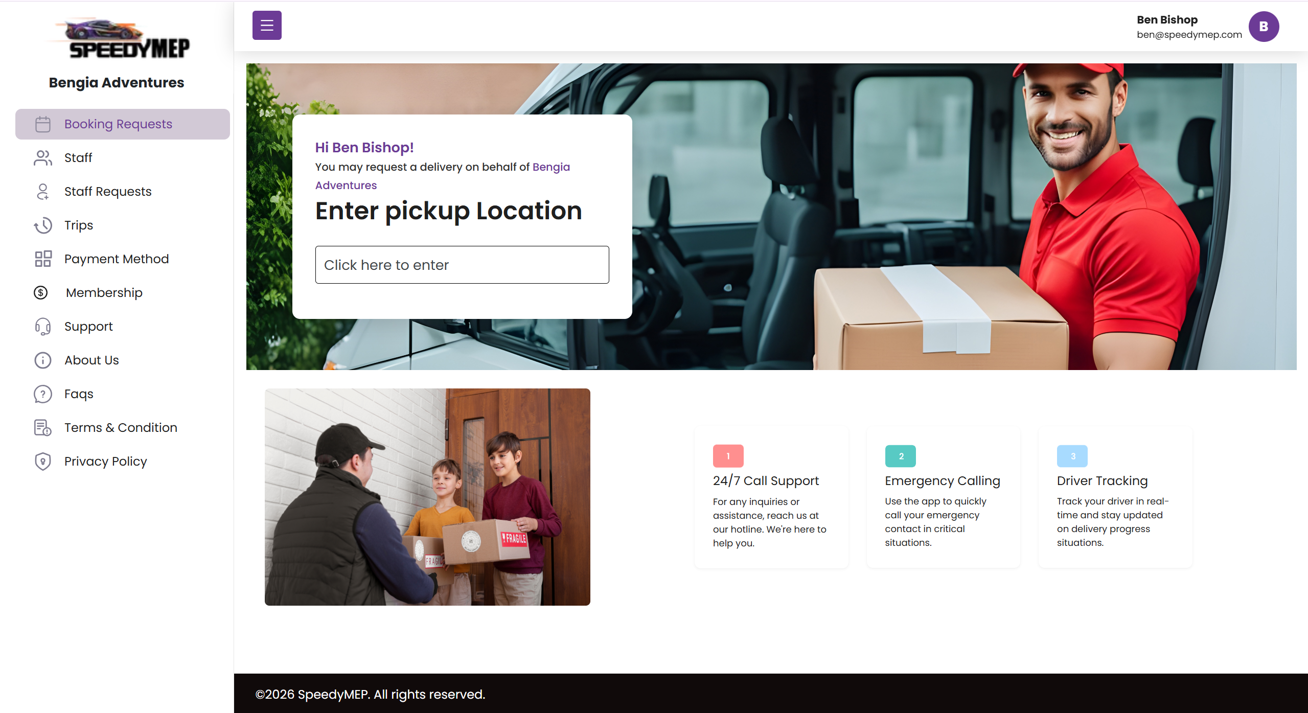 SpeedyMEP Business Dashboard - Manage deliveries, staff, and payments